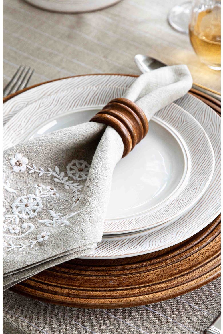 Bilbao Set of 4 Wood Napkin Rings, Alternate, color, BROWN