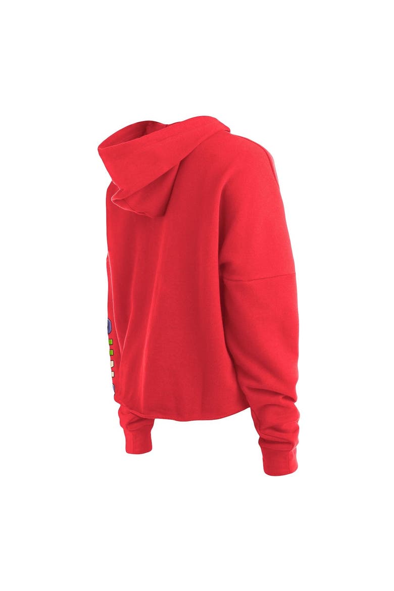 Women's New Era Red Phoenix Suns Color Pack Cropped Top Pullover Hoodie, Alternate, color, Red