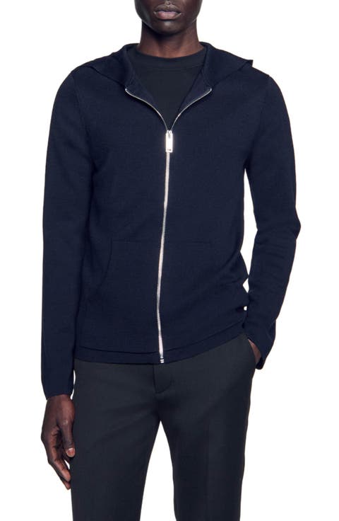 Zipped cardigan with hood