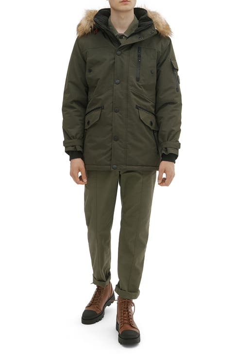 Jacob Faux Fur Trim Hooded Insulated Parka Jacket