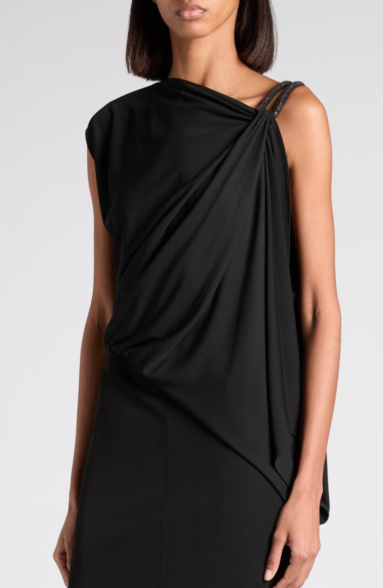 TOM FORD Pavé Strap Crepe Jersey Cocktail Dress, Alternate, color, Black
