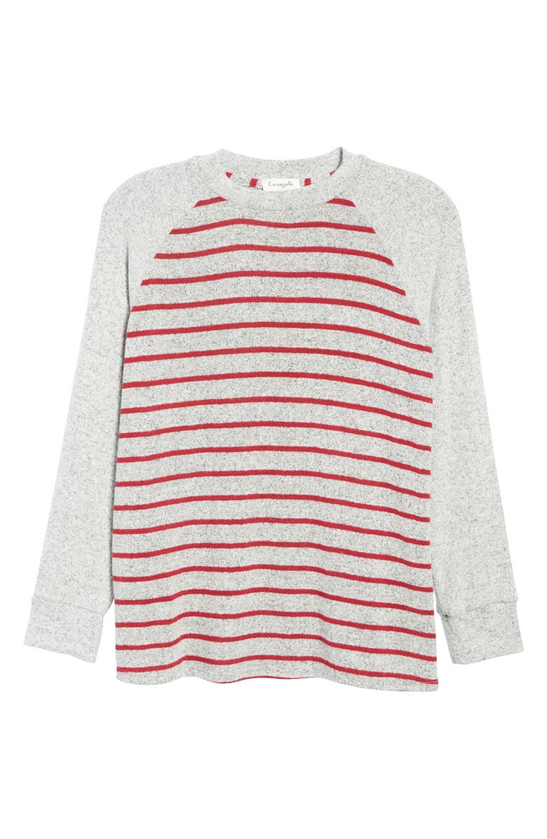Loveappella Raglan Stripe Top, Alternate, color, Burgundy