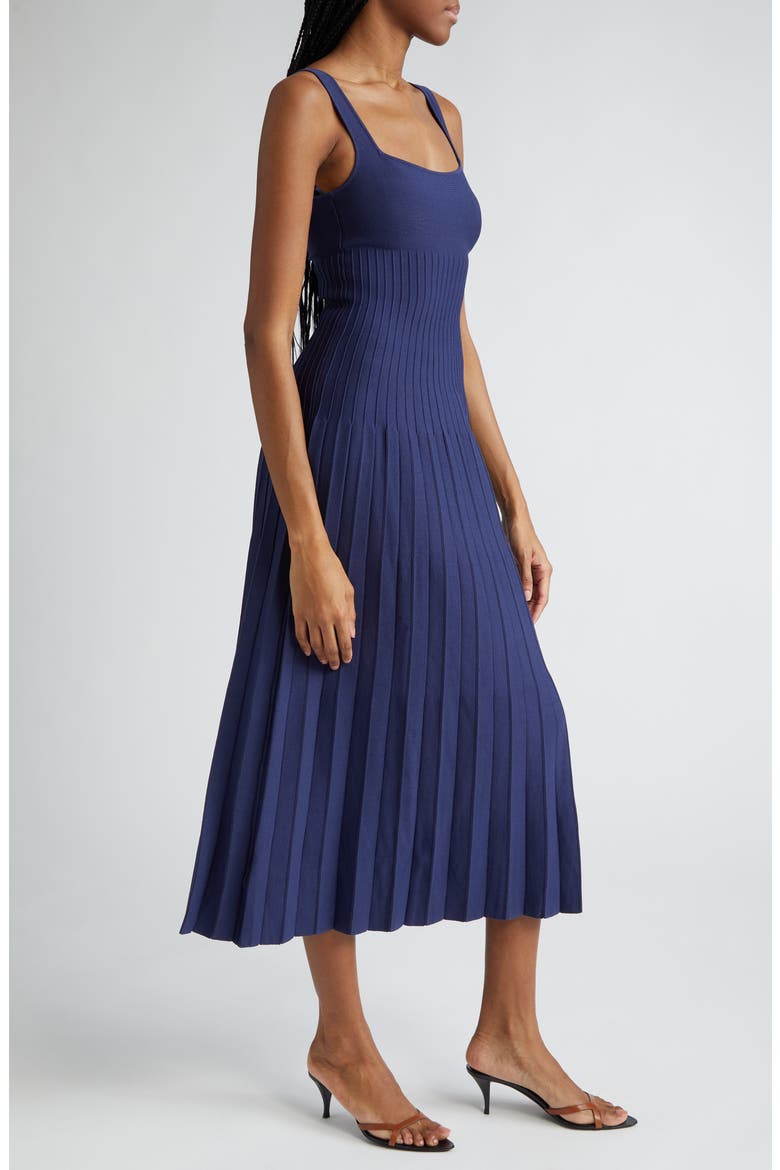 Ellison Pleat Effect Sweater Dress, Alternate, color, NAVY
