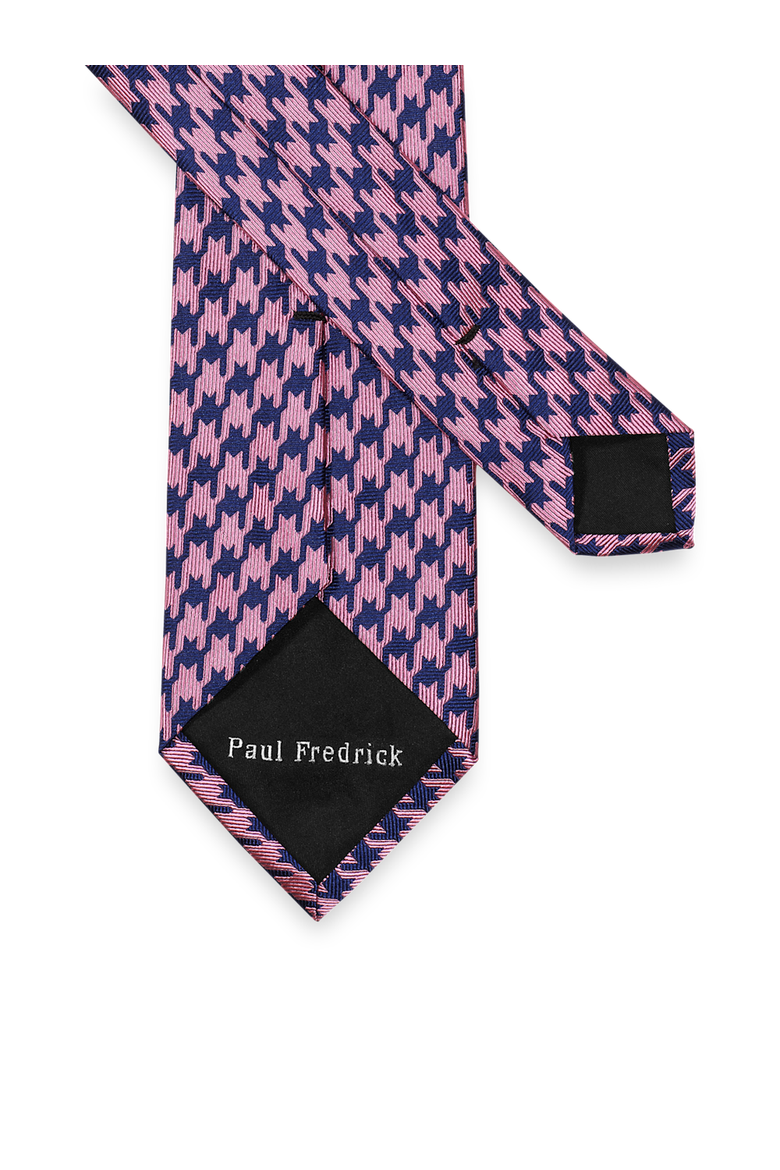 Patterned Woven Silk Tie, Alternate, color, Pink/Navy