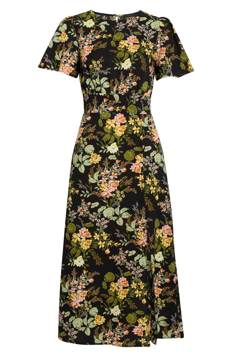 SUGARLIPS Night Bloom Floral Midi Dress, Alternate, color, 