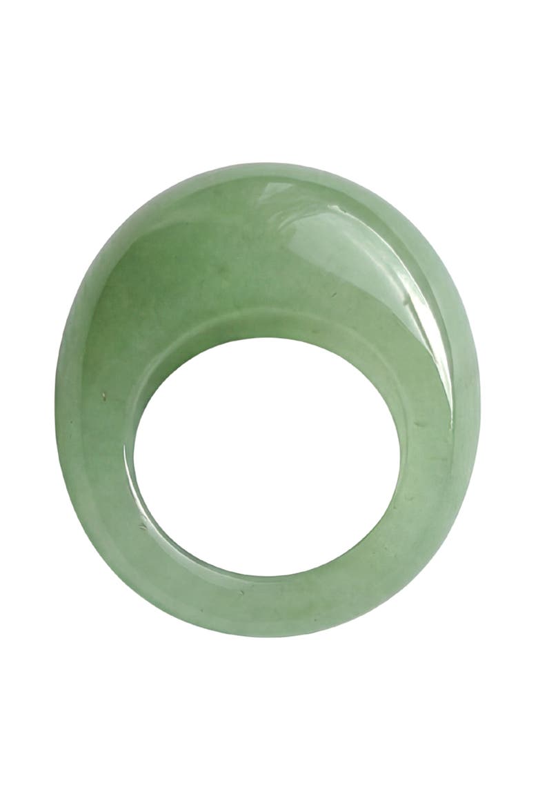 Dome Jade-Green Aventurine Signet Ring, Alternate, color, Green