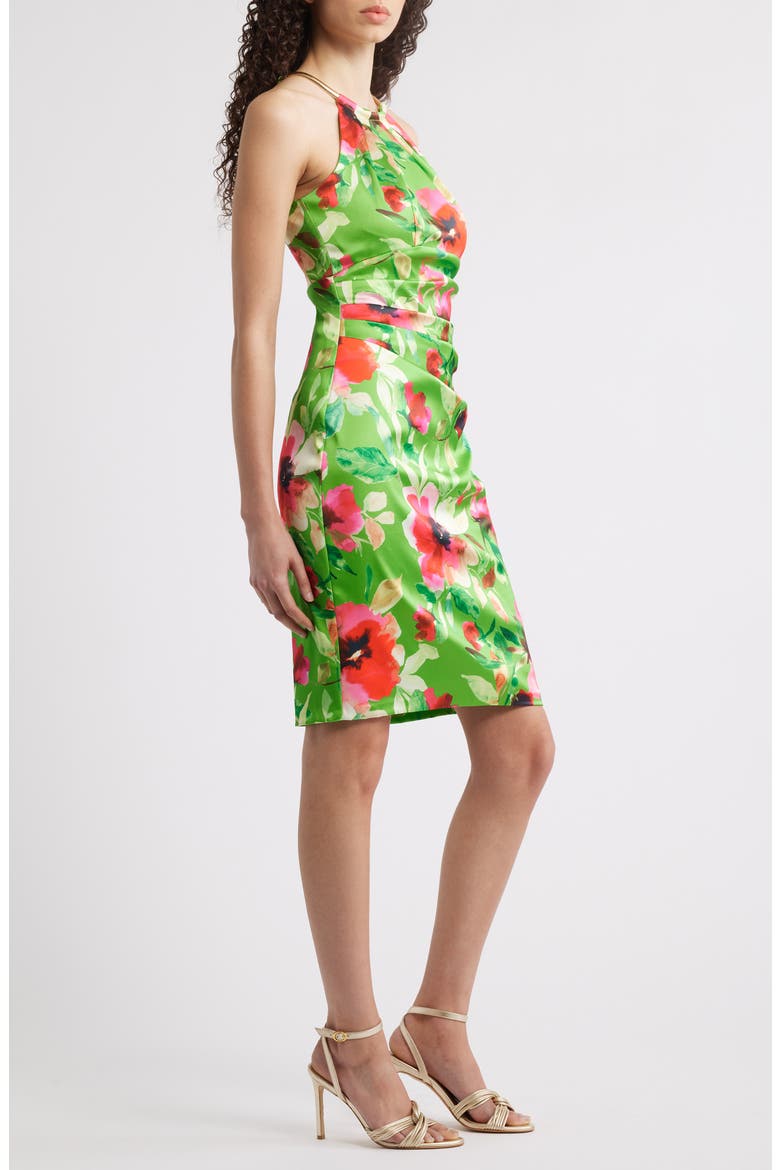 Floral Print Minidress, Alternate, color, GREEN MULTI