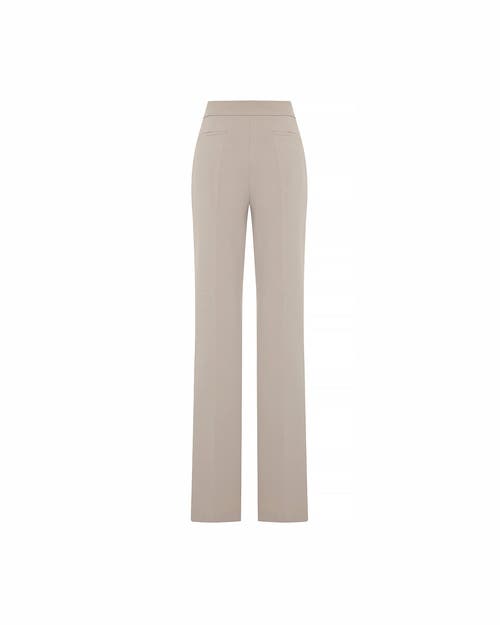 Theo The Label Daphne High-waist Side-slit Pant In Neutral