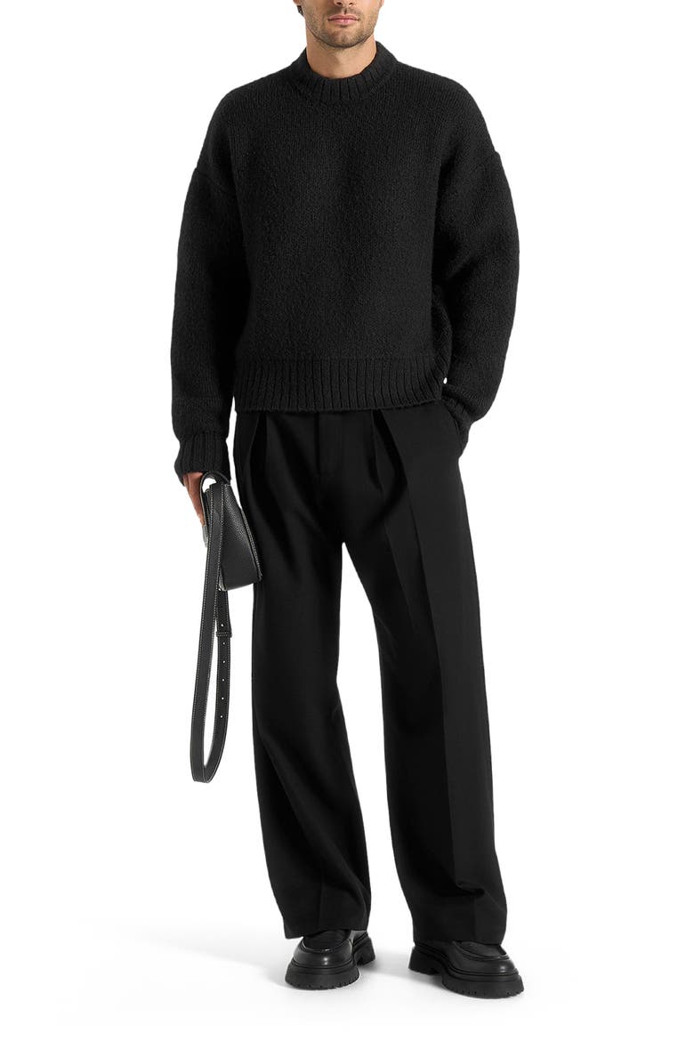 Brushed Wool Knit Jumper, Alternate, color, Black