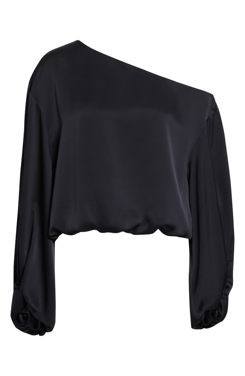 Ramy Brook Marley One Shoulder Long Sleeve Shirt, Alternate, color, Black