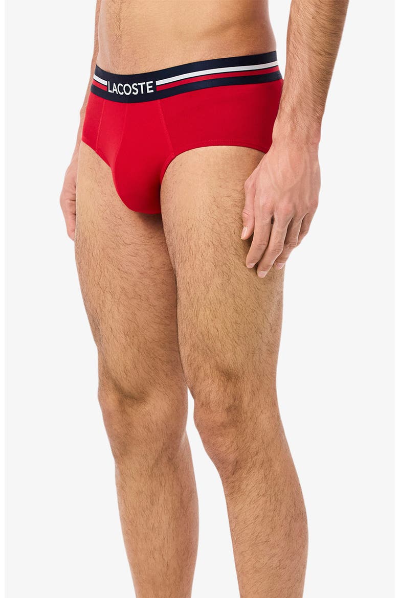 Assorted 3-Pack Stretch Cotton Briefs, Alternate, color, NAVY BLUE/ SILVER CHINE/ RED