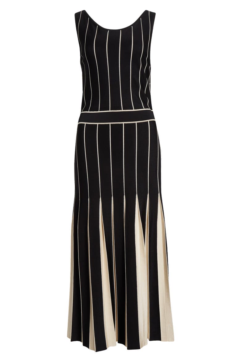 ワンピース Two-Tone Gathered Knit Dress Long two-tone knit dress