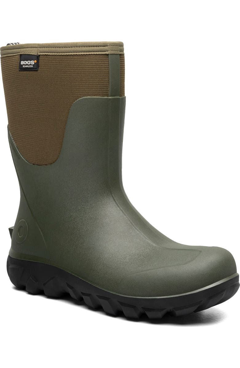 Bogs Classic Seamles Mid Waterproof Boot, Main, color, Dark Green
