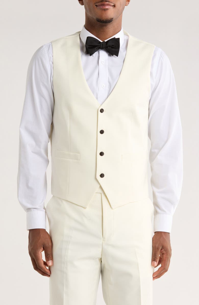 ZEGARIE Ivory Shawl Collar 3-Piece Tuxedo, Alternate, color, Ivory/Black