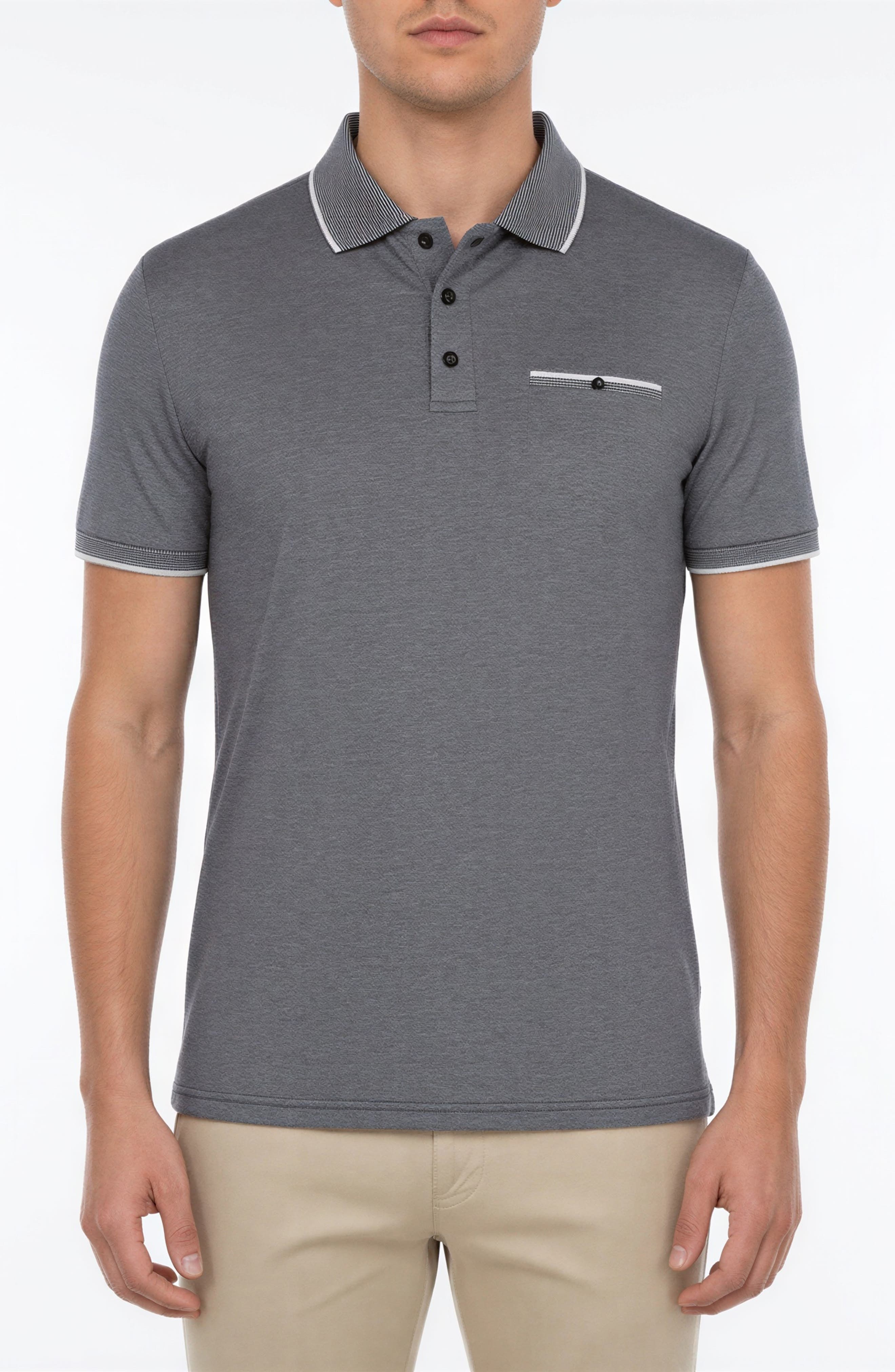 Victor Emmanuel Tipped Knit Polo