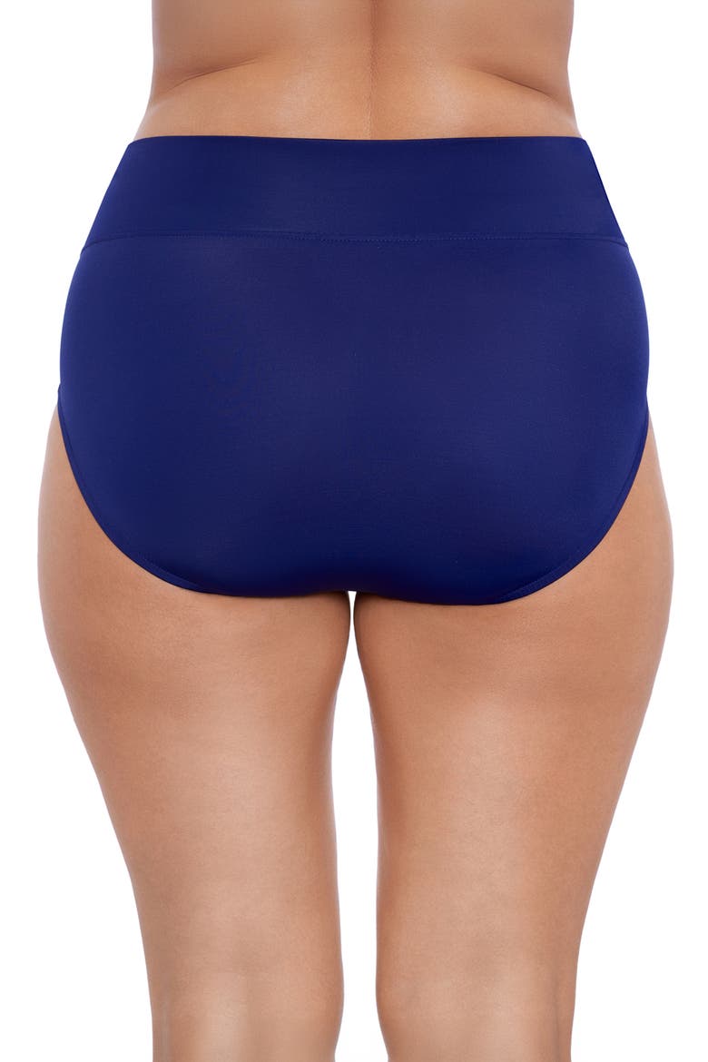 Wide Waistband Yoke-Top Control Swim Brief, Alternate, color, Ink