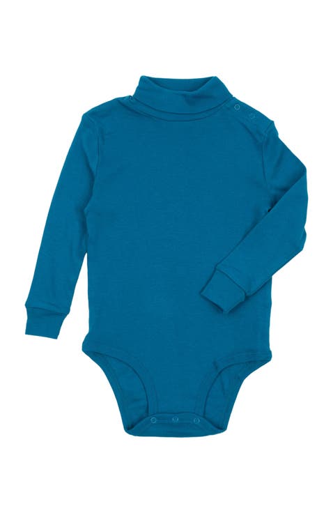 Cotton Neutral Solid Turtleneck Bodysuit (Baby)