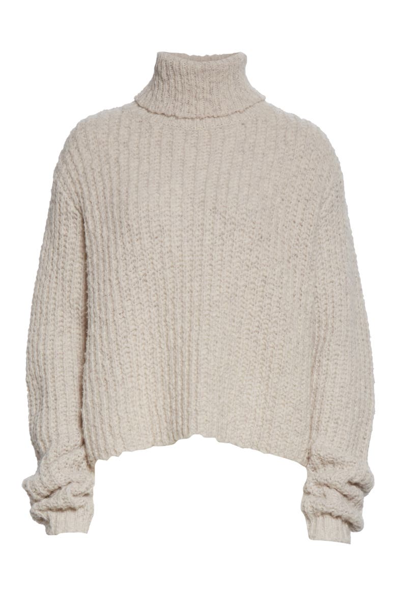 Wool Blend Turtleneck Sweater, Alternate, color, OATMEAL