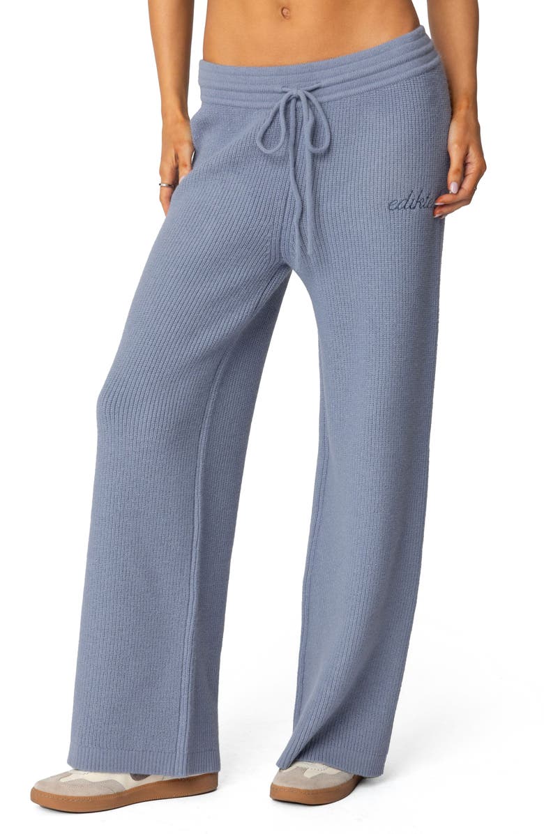 EDIKTED Kris Ribbed Sweatpants, Main, color, Blue