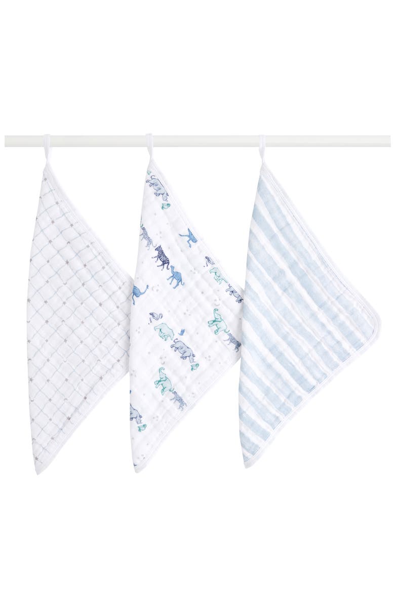 3-Pack Assorted Cotton Muslin Washcloth Set, Alternate, color, MAP THE STARS GREY