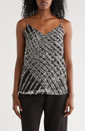 Calvin Klein Pritned V-neck Camisole In Black
