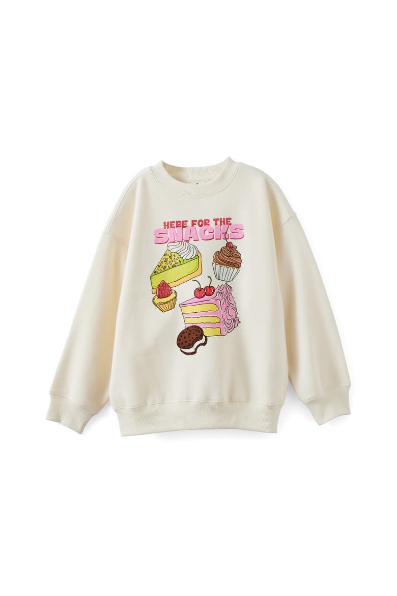 Kid's Sammy Oversized Crew, Main, color, Dark Vanilla Here Come The