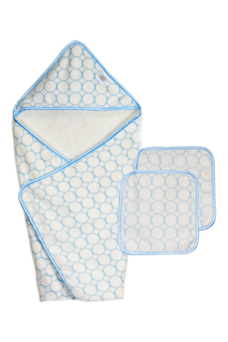 Organic Turkish Cotton Hooded Towel & Washcloths, Main, color, PASTEL BLUE