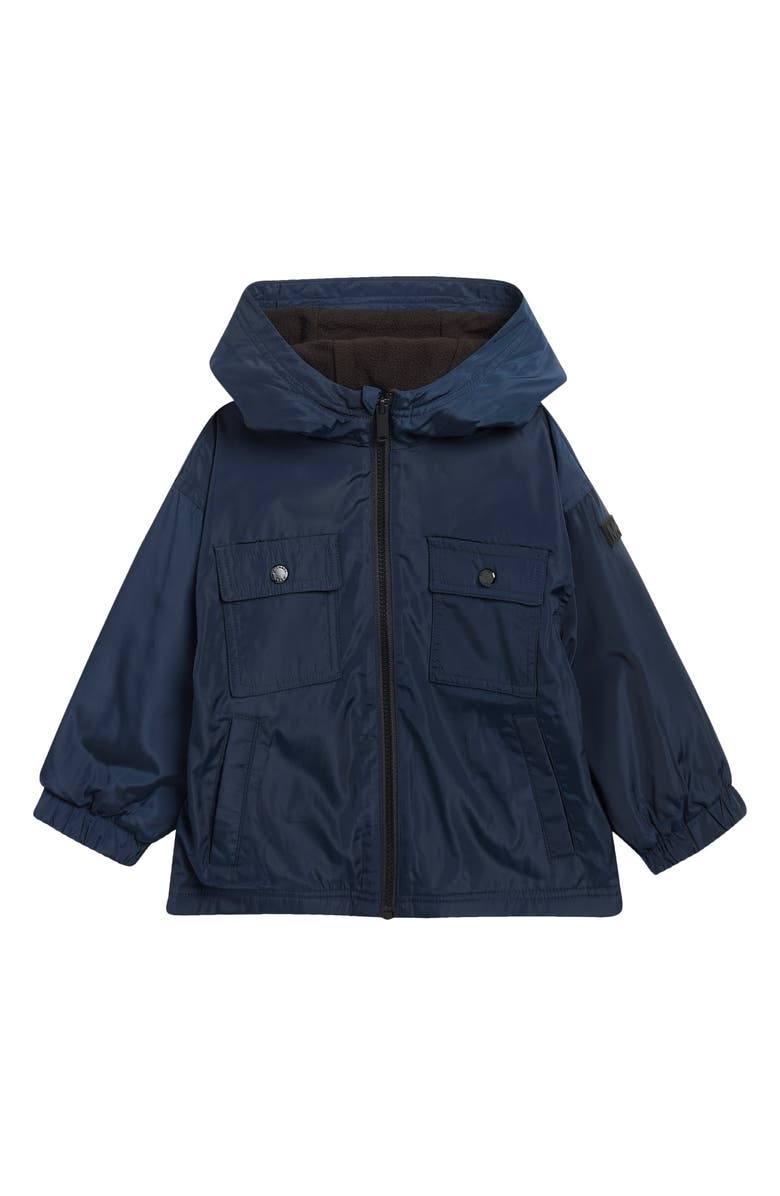 Michael Kors Kids' Water Resistant Fleece Lined Hooded Jacket, Main, color, Midnight Blue