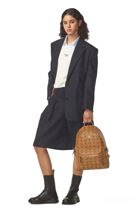 Small Stark Side Studs Backpack in Visetos