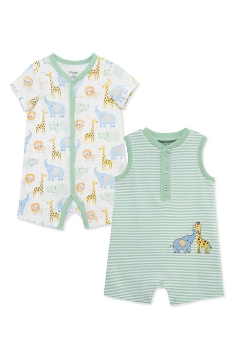 2-Pack Sleeveless Cotton Rompers (Baby)