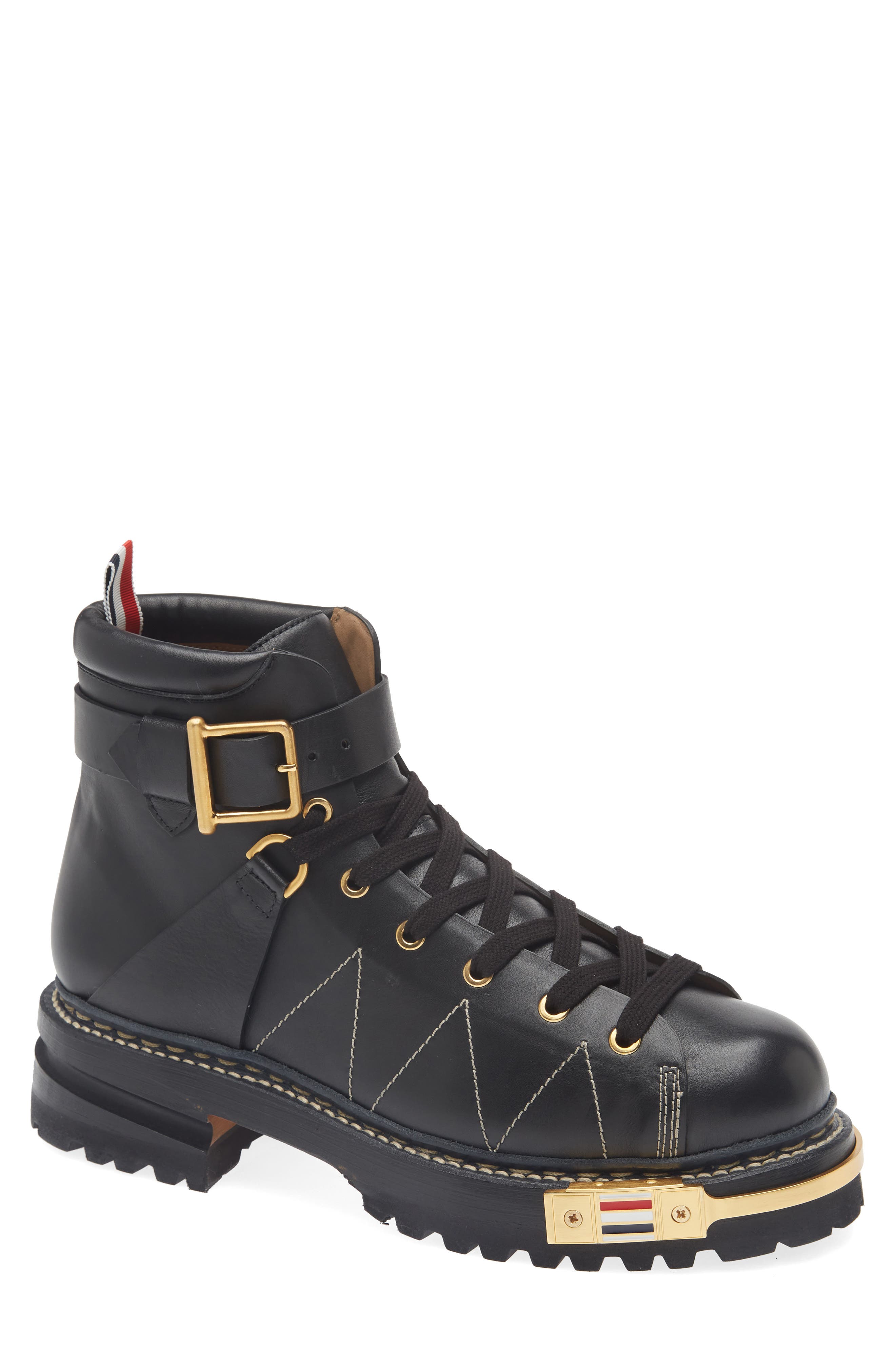 Thom Browne Hiking Boot, Main, color, Black