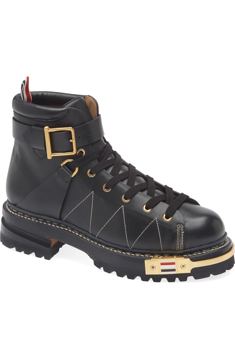 Thom Browne Hiking Boot, Main, color, Black