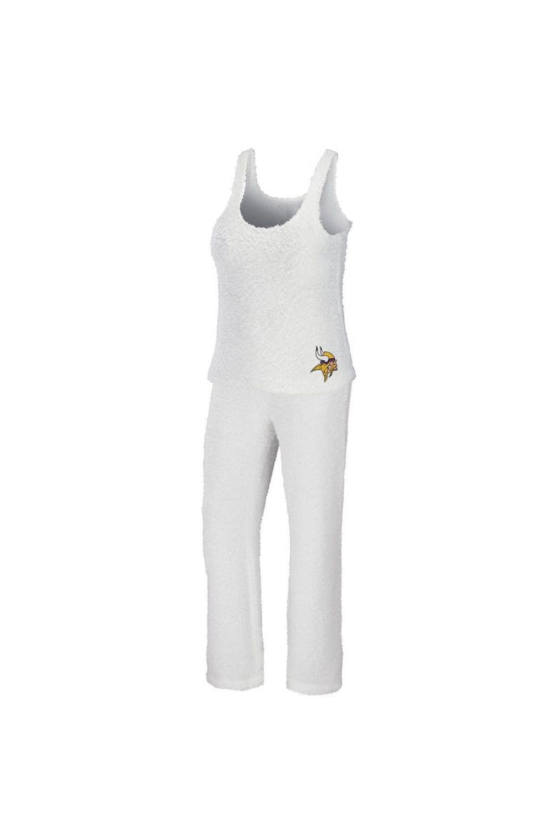 Women's WEAR by Erin Andrews Cream Minnesota Vikings Plus Size Cozy Scoop Neck Tank Top & Pants Set, Main, color, Cream