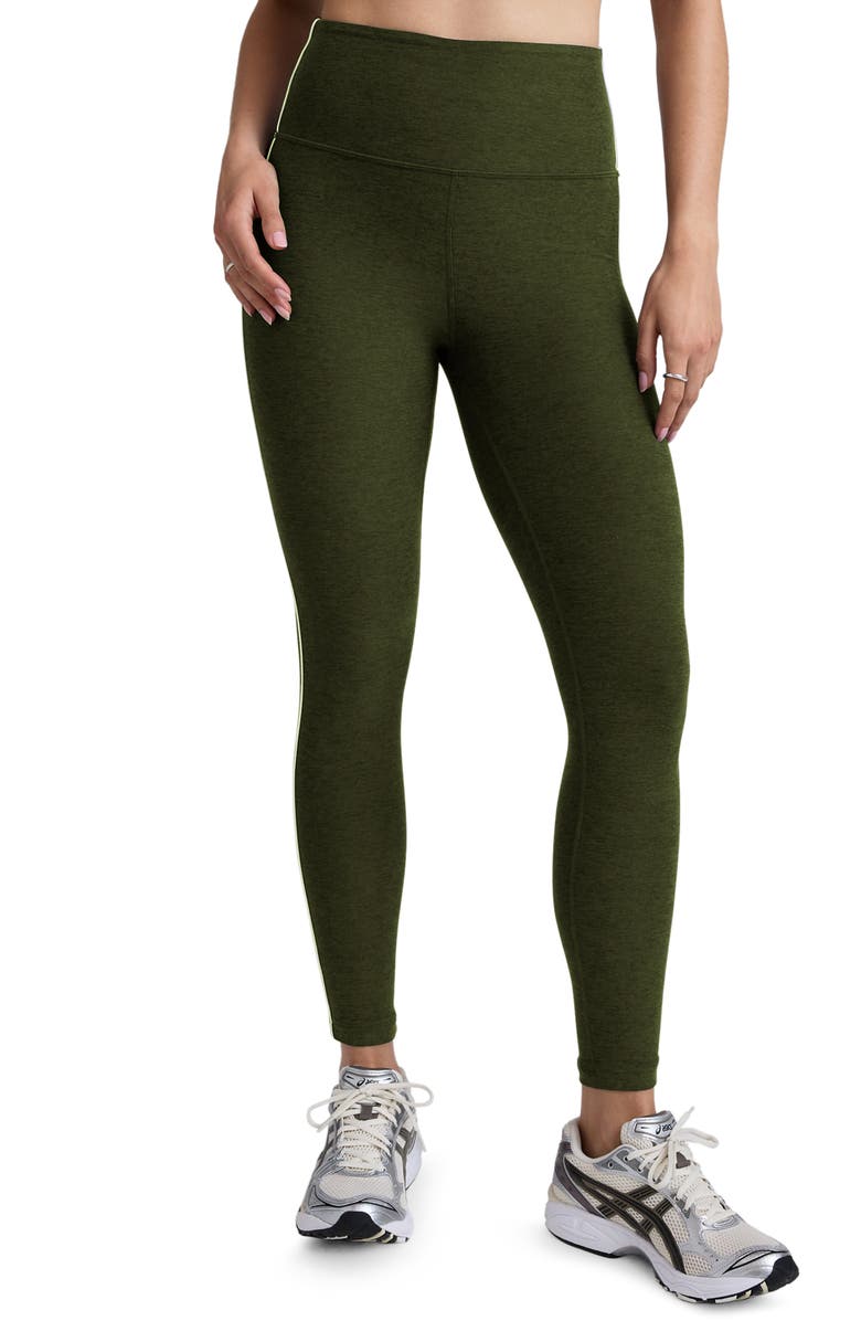 Beyond Yoga Space Dye High Waist Midi Leggings, Main, color, Army Green Heather
