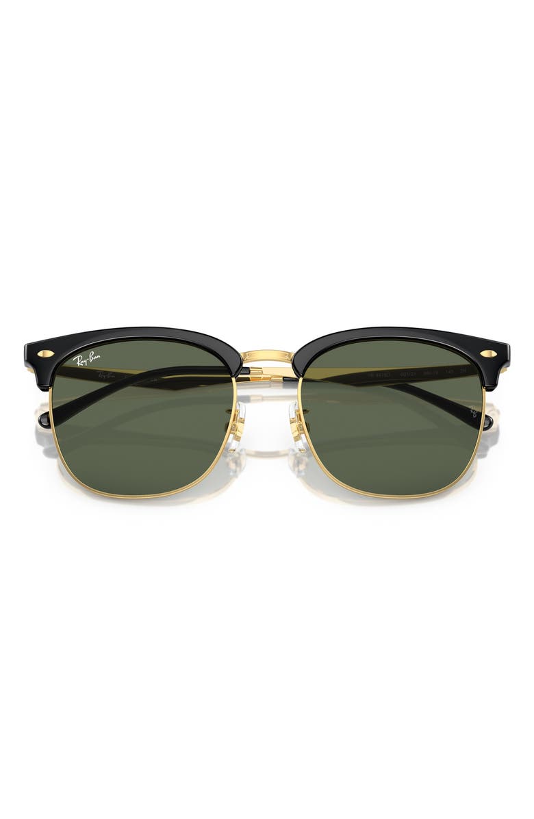 Ray-Ban 56mm Square Sunglasses, Alternate, color, Black On Arista / Dark Green