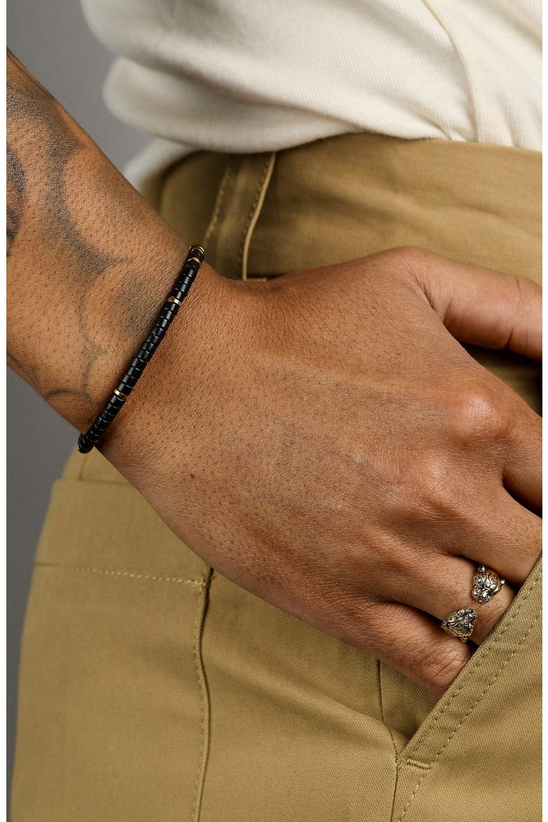 Black Onyx Heishi Bracelet, Alternate, color, Black Onyx