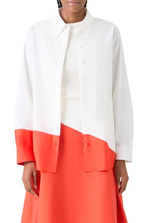 Polygon Cotton Popling Button-Up Shirt