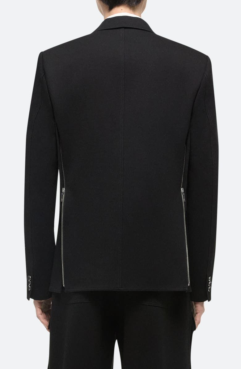 Helmut Lang Zip Classic Ponte Knit Blazer, Alternate, color, Black