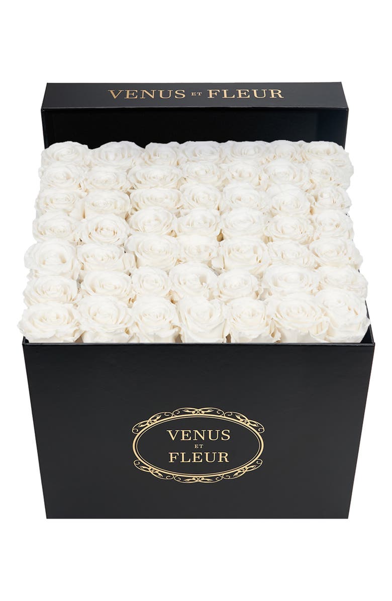 Venus ET Fleur Classic Large Eternity Roses, Main, color, Pure White