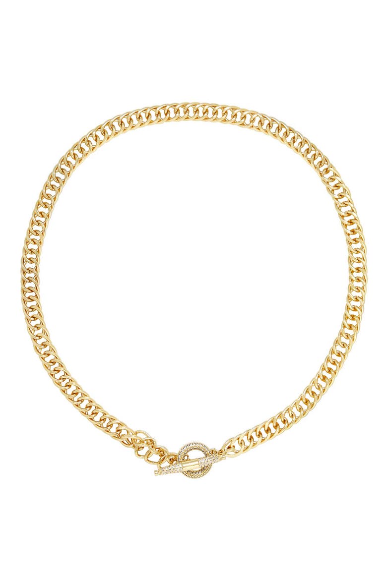 Crystal Toggle Necklace, Main, color, GOLD