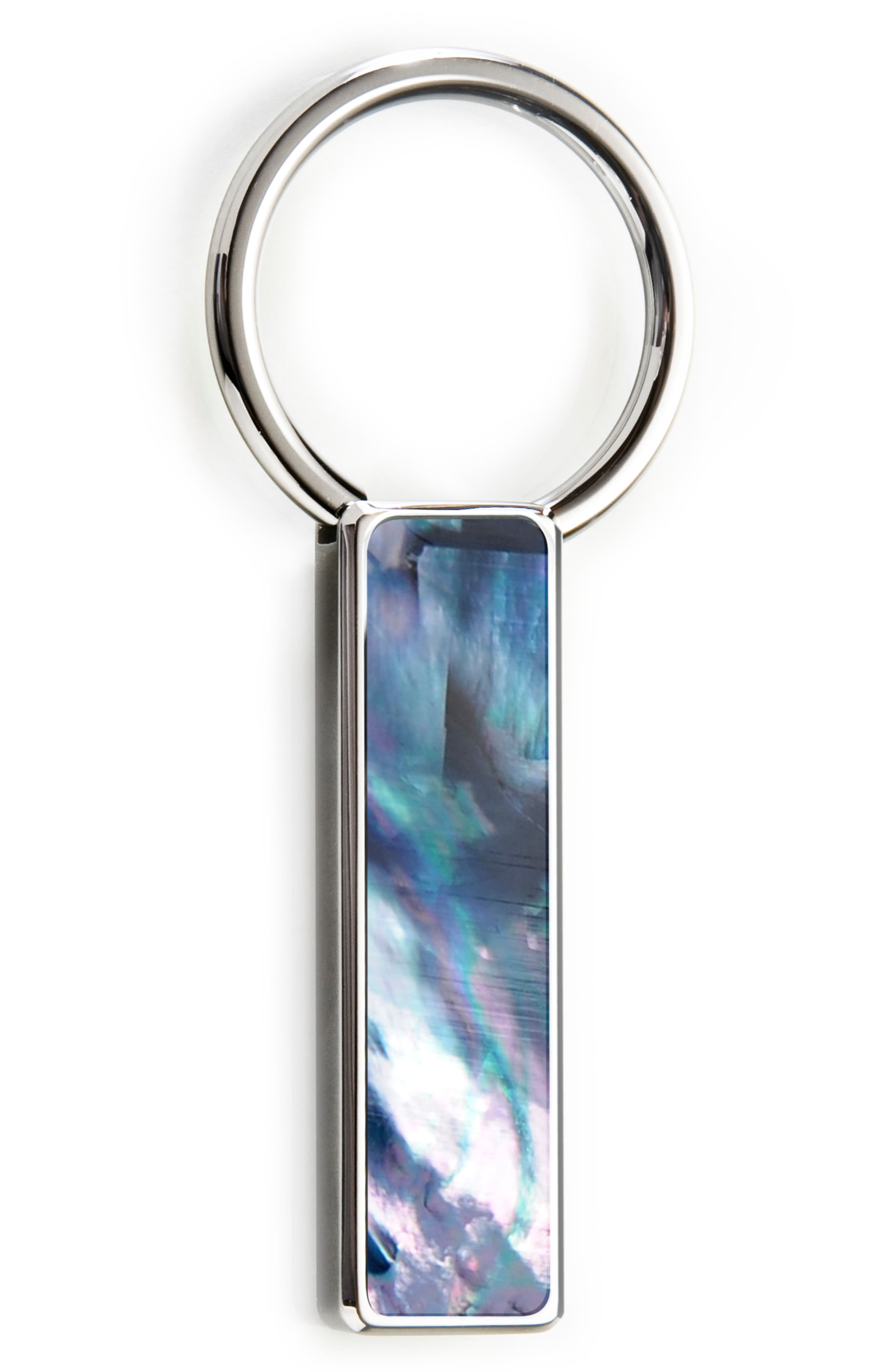 Mother-of-Pearl Key Chain, Main, color, SILVER/GRAY