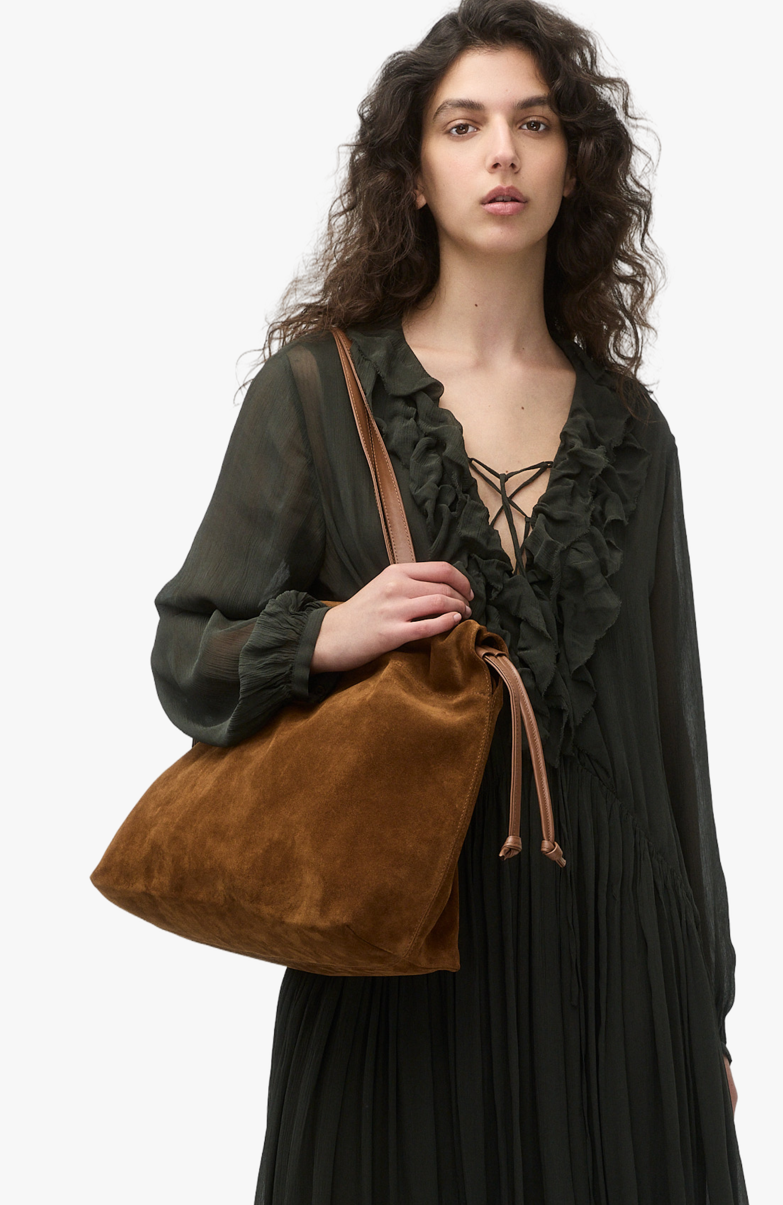 Asisi Large Suede Carryall Tote, Alternate, color, Caramel Suede
