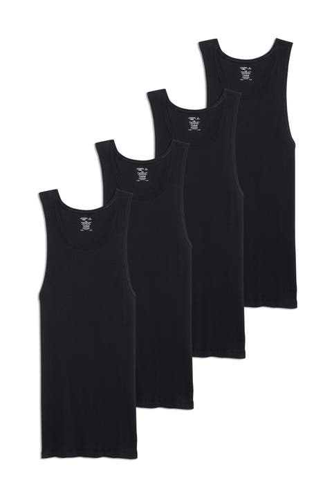 Men's 100% Cotton A-shirt Tank - 4 Pack