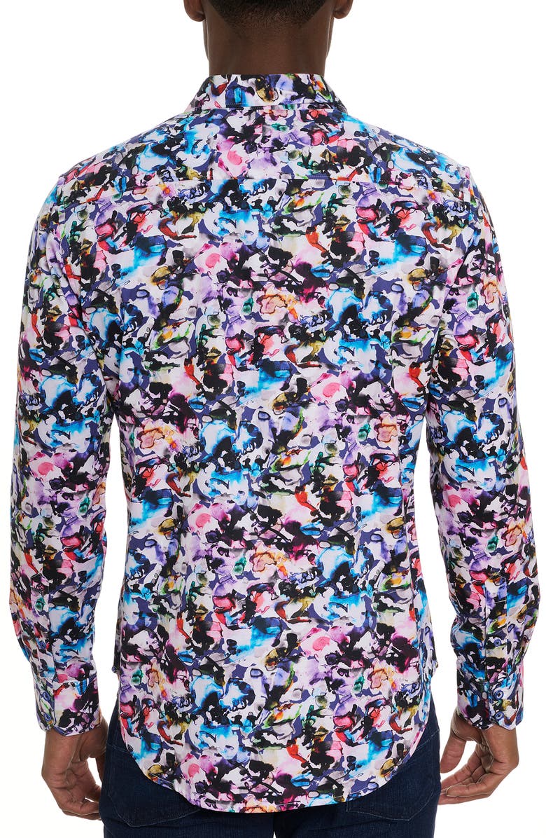 Robert Graham The Atlas Abstract Floral Stretch Button-Up Shirt, Alternate, color, 