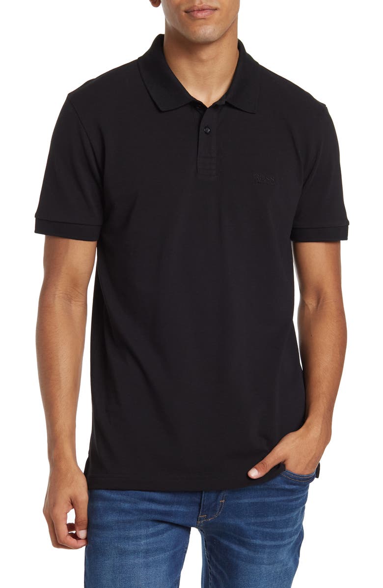 BOSS Piro Solid Polo, Main, color, Black