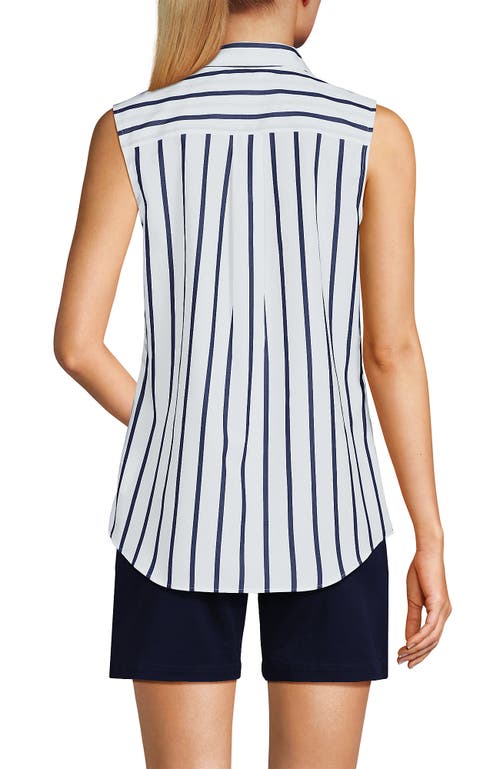 Lands' End Sleeveless No Iron Shirt In White