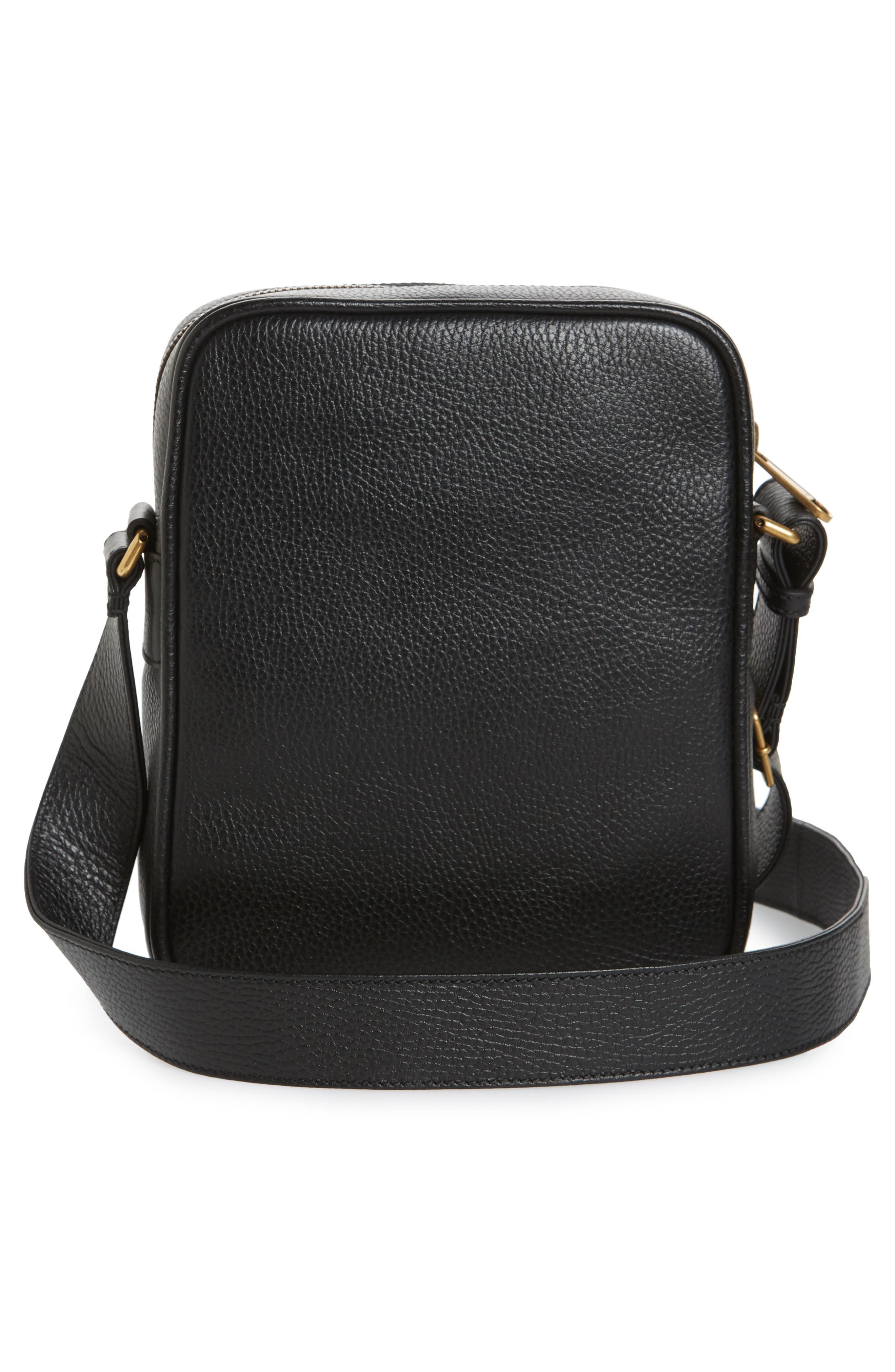 Gucci Logo Leather Messenger Bag, Alternate, color, 