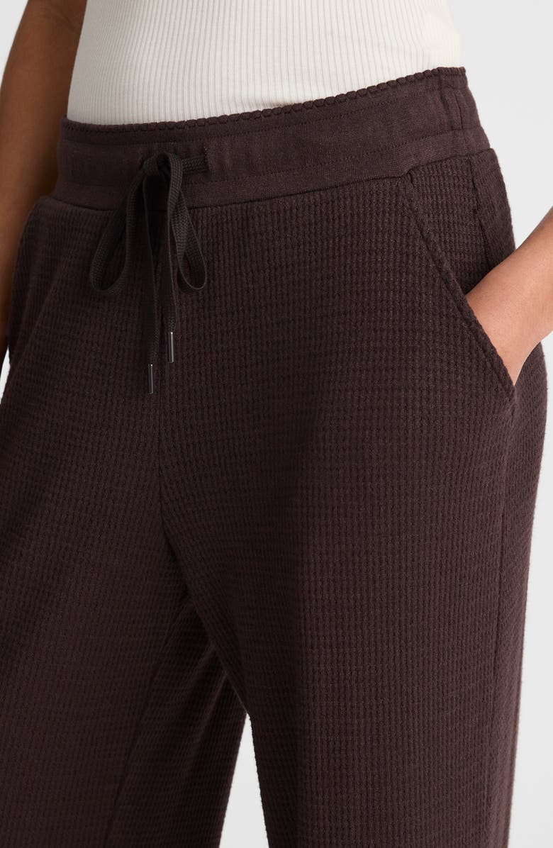 Madewell Waffle Wide Leg Pajama Pant, Alternate, color, Molasses