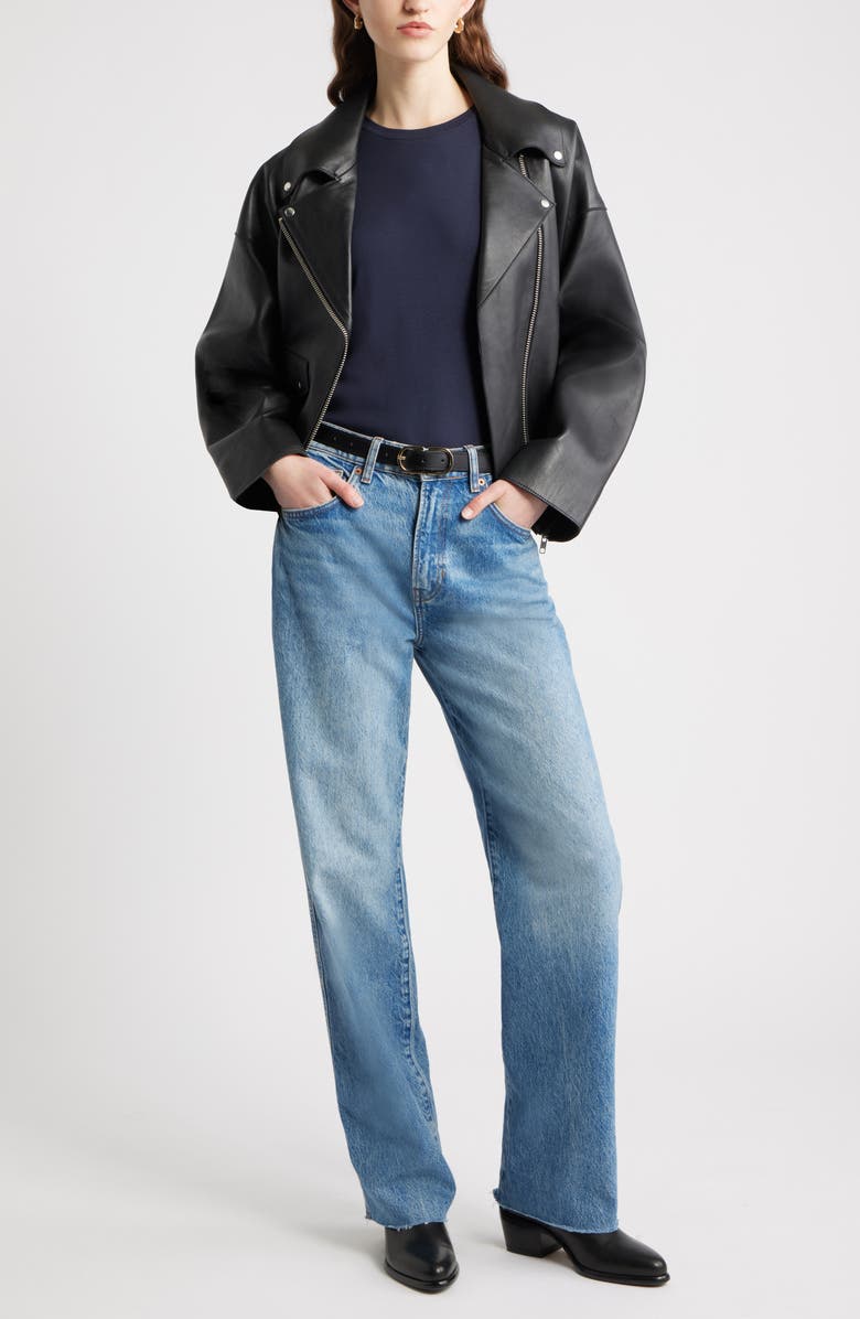 Nordstrom Pima Cotton Blend Crewneck T-Shirt, Alternate, color, Navy Night