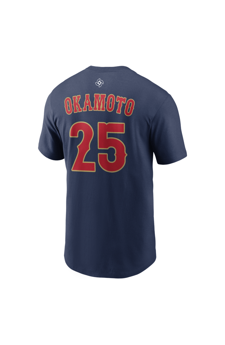 Nike Men's Nike Kazuma Okamoto Navy Japan Baseball 2026 World Baseball Classic Name & Number T-Shirt, Alternate, color, Navy